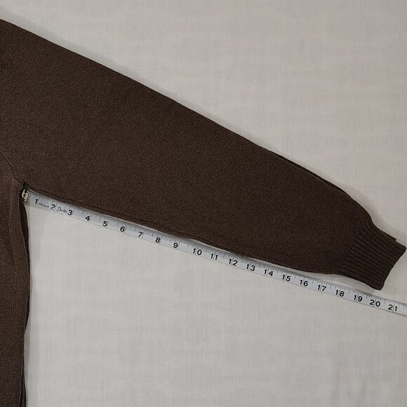 Oscar De La Renta Argyle Sweater Mens Sz Large 1/4 Zip Mock Neck Pullover Brown - Picture 10 of 15